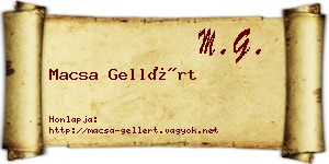 Macsa Gellért névjegykártya